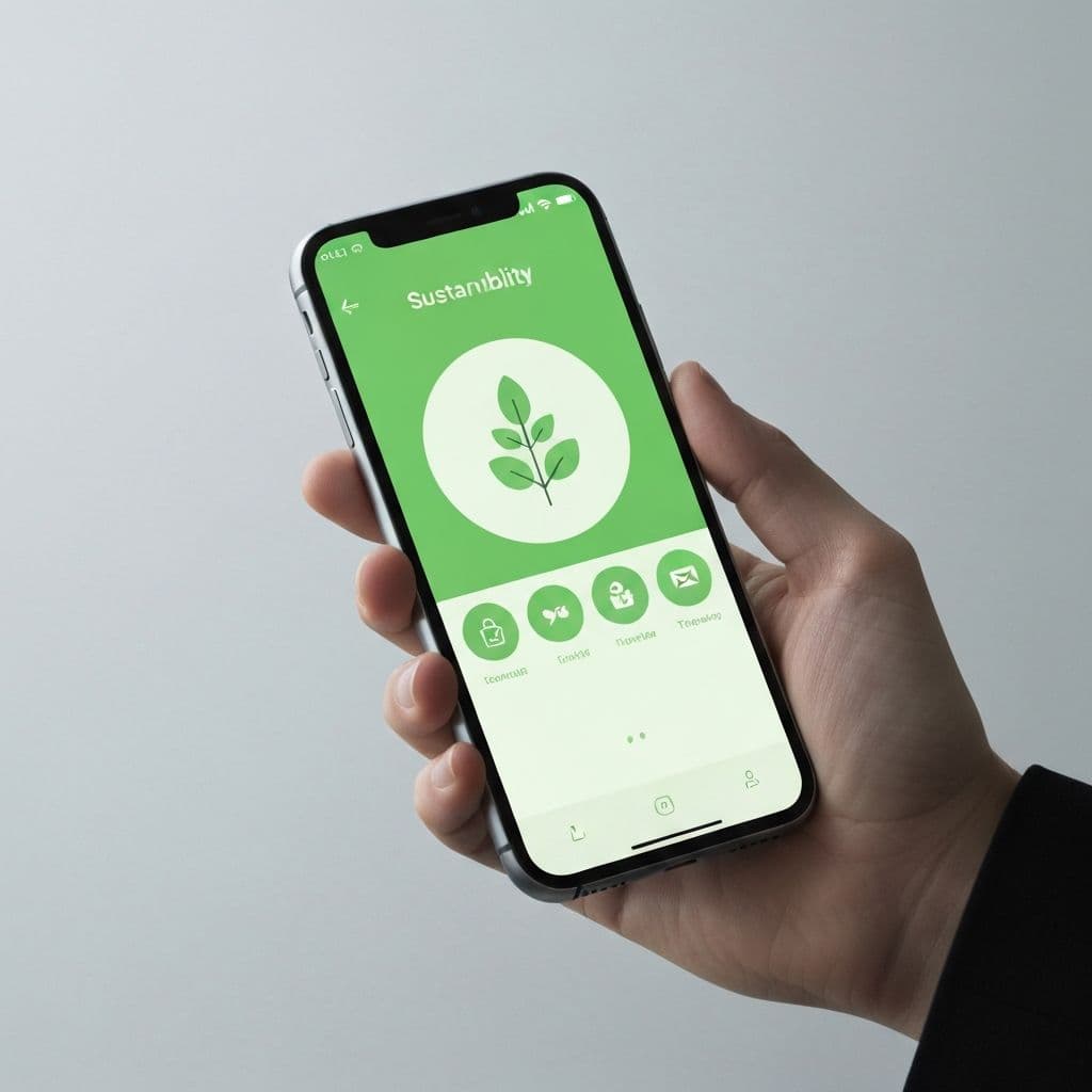 Susty mobile app shown on a smartphone
